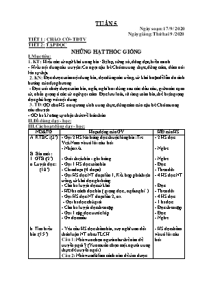 Giáo án điện tử Lớp 4 - Tuần 5 - Bản 3 cột chuẩn kiến thức