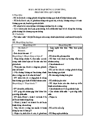 Giáo án Giáo dục an toàn giao thông Lớp 4 - Chương trình cả năm