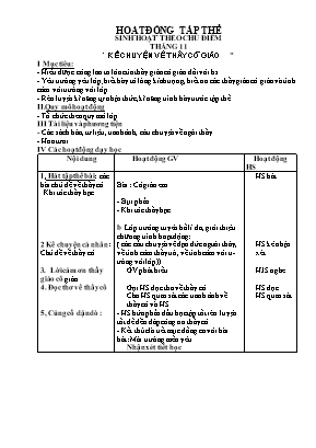 Giáo án hoạt động ngoài giờ lên lớp Khối 4