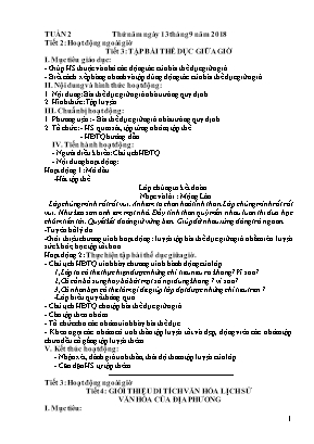 Giáo án Hoạt động ngoài giờ - Tuần 2