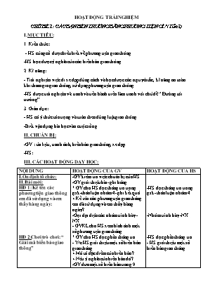 Giáo án Hoạt động trải nghiệm Lớp 3 - Chủ đề 1-5