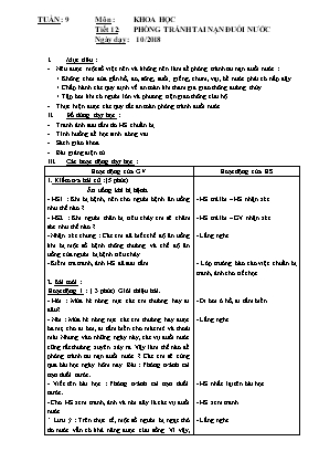 Giáo án Khoa học Lớp 4 - Tuần 9