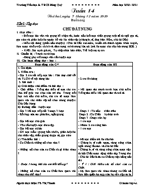Giáo án Khối 4 - Tuần 14 - Tô Thị Thanh