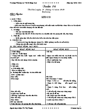 Giáo án Khối 4 - Tuần 16 - Tô Thị Thanh