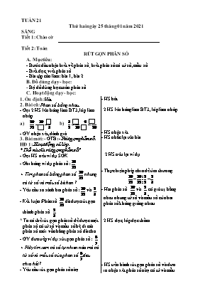 Giáo án Khối 4 - Tuần 21