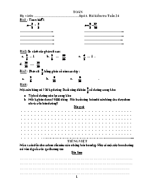 Giáo án Khối 4 - Tuần 24