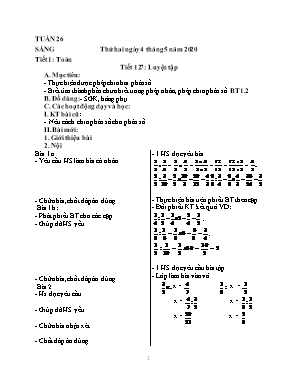 Giáo án Khối 4 - Tuần 26