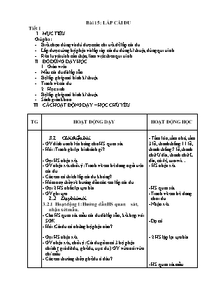 Giáo án Kỹ thuật Khối 4 - Bài 15: Lắp cái đu