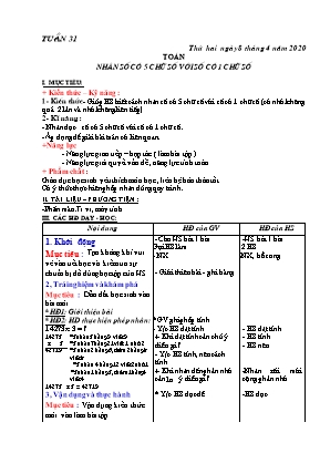 Giáo án Lớp 3 - Tuần 31 - Bản 3 cột chuẩn kiến thức