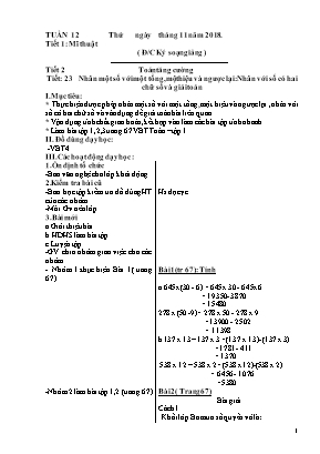 Giáo án Lớp 4 - Tuần 12 (Chiều)