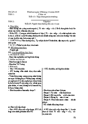 Giáo án Lớp 4 - Tuần 13 (Sáng)