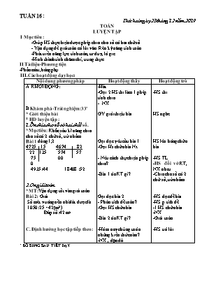 Giáo án Lớp 4 - Tuần 16 - Bản chuẩn kiến thức