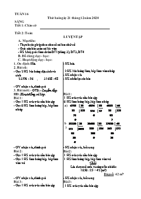 Giáo án Lớp 4 - Tuần 16