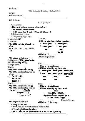 Giáo án Lớp 4 - Tuần 17