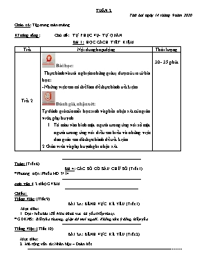 Giáo án Lớp 4 - Tuần 2 - Bản 2 cột chuẩn kiến thức