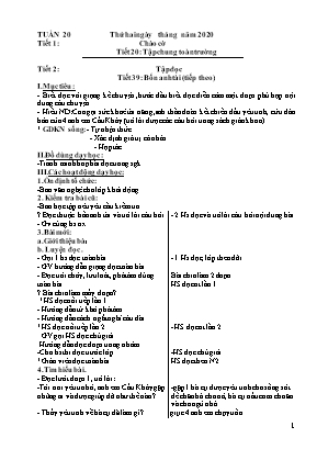 Giáo án Lớp 4 - Tuần 20 (Sáng)