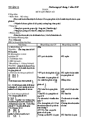 Giáo án Lớp 4 - Tuần 21 - Bản chuẩn kiến thức