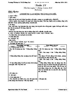 Giáo án Lớp 4 - Tuần 21 - Tô Thị Thanh