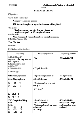 Giáo án Lớp 4 - Tuần 22 - Bản mới