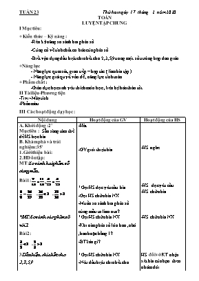 Giáo án Lớp 4 - Tuần 23 - Bản chuẩn kiến thức