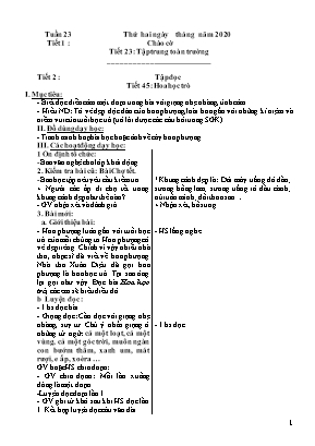 Giáo án Lớp 4 - Tuần 23 (Sáng)