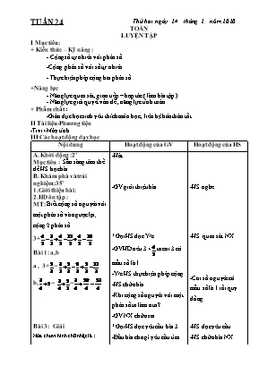 Giáo án Lớp 4 - Tuần 24 - Bản chuẩn kiến thức