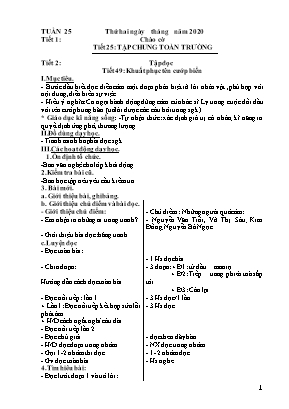 Giáo án Lớp 4 - Tuần 25 (Sáng)