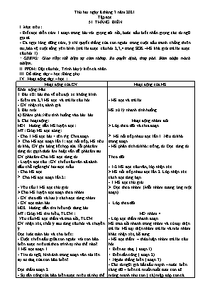 Giáo án Lớp 4 - Tuần 26 - Bản 2 cột