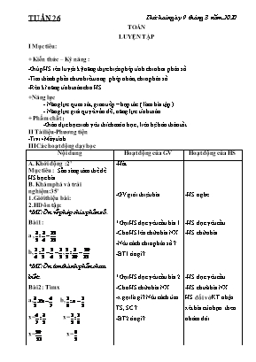 Giáo án Lớp 4 - Tuần 26 - Bản chuẩn kiến thức