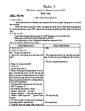 Giáo án Lớp 4 - Tuần 3 - Bản 2 cột