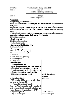 Giáo án Lớp 4 - Tuần 31 (Sáng)