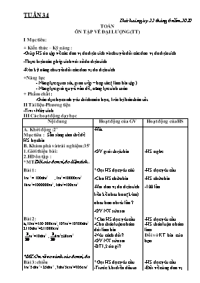 Giáo án Lớp 4 - Tuần 34 - Bản chuẩn kiến thức