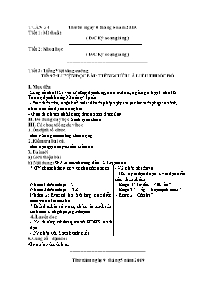 Giáo án Lớp 4 - Tuần 34 (Chiều)