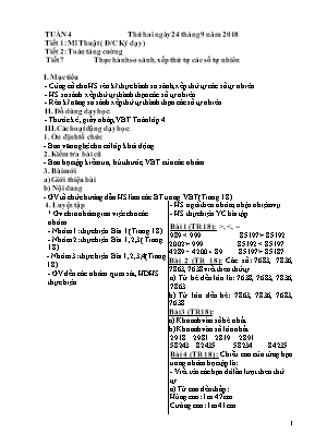 Giáo án Lớp 4 - Tuần 4 (Chiều)