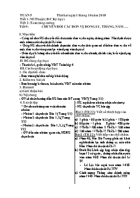 Giáo án Lớp 4 - Tuần 5 (Chiều)