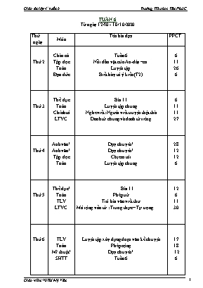 Giáo án Lớp 4 - Tuần 6 - Võ Thị Mỹ Vân