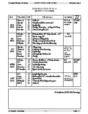 Giáo án Lớp 5 - Tuần 11 - Nguyễn Văn Hùng