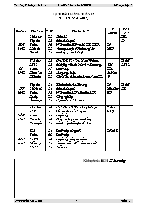 Giáo án Lớp 5 - Tuần 12 - Nguyễn Văn Hùng