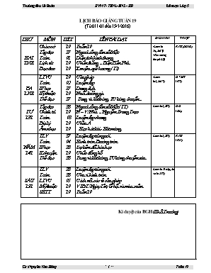 Giáo án Lớp 5 - Tuần 19 - Nguyễn Văn Hùng