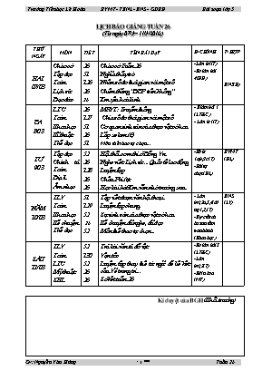 Giáo án Lớp 5 - Tuần 26 - Nguyễn Văn Hùng