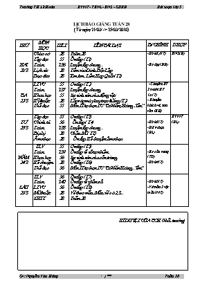 Giáo án Lớp 5 - Tuần 28 - Nguyễn Văn Hùng