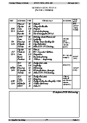 Giáo án Lớp 5 - Tuần 31 - Nguyễn Văn Hùng