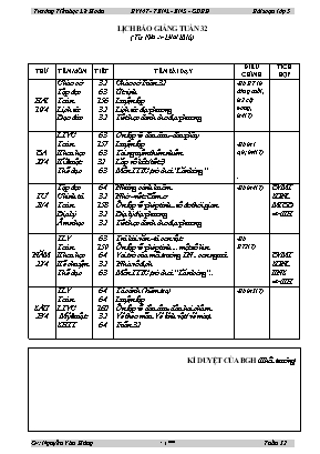 Giáo án Lớp 5 - Tuần 32 - Nguyễn Văn Hùng