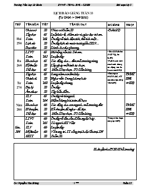 Giáo án Lớp 5 - Tuần 33 - Nguyễn Văn Hùng