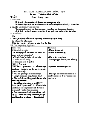 Giáo án Mĩ thuật Lớp 4 - Chủ đề 11: Em tham gia giao thông