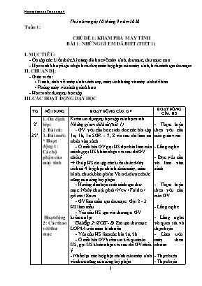 Giáo án Tin học Khối 4 - Chương trình cả năm