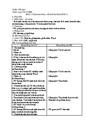 Giáo án Tin học Lớp 4 - Tuần 15