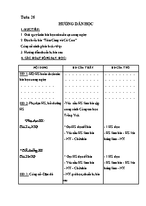 Hướng dẫn học Lớp 2 - Tuần 26-30