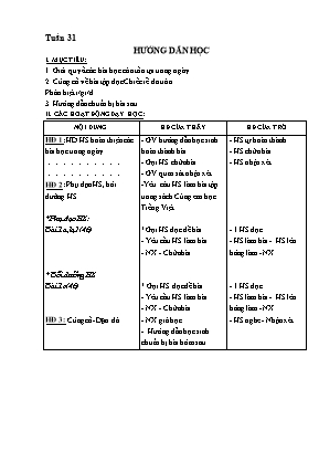 Hướng dẫn học Lớp 2 - Tuần 31-35