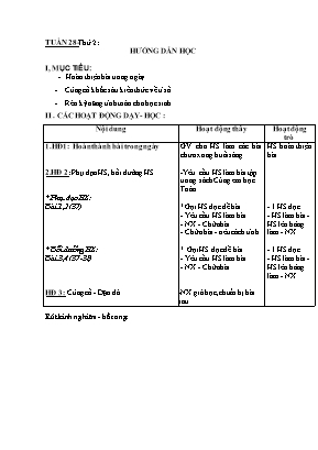 Hướng dẫn học Lớp 4 - Tuần 28-30